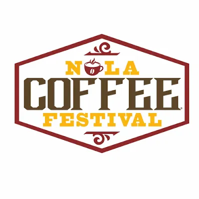 A logo reading &ldquo;NOLA Coffee Festival&rdquo; with a coffee cup icon in the center and a decorative badge border.